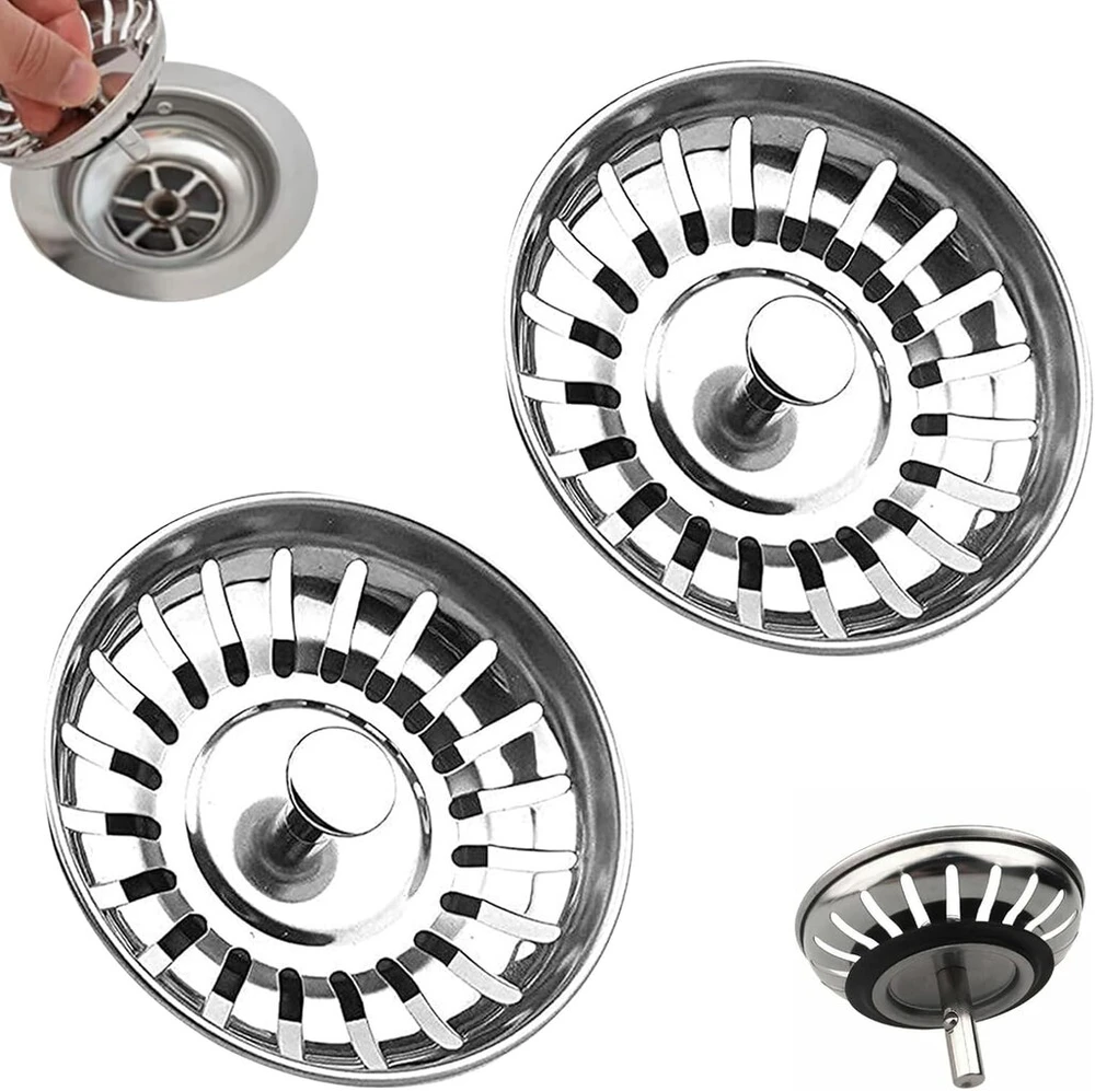 2 vnt. kriauklės filtras, nerūdijančio plieno, 78 mm
