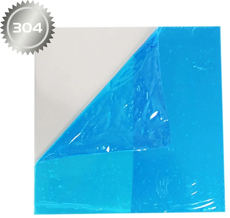 2 vnt. nerūdijančio plieno lakštai 152x152x1 mm, 304l plienas