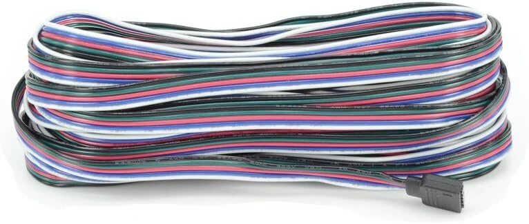 2 vnt./pakuotėje 5 m led rgbw juosta 5 kontaktų led prailginimo laidas led juostos jungties prailginimo jungties skirstytuvo laidas, skirtas 5 kontaktų rgbw 5050 3528 2835 led juostai