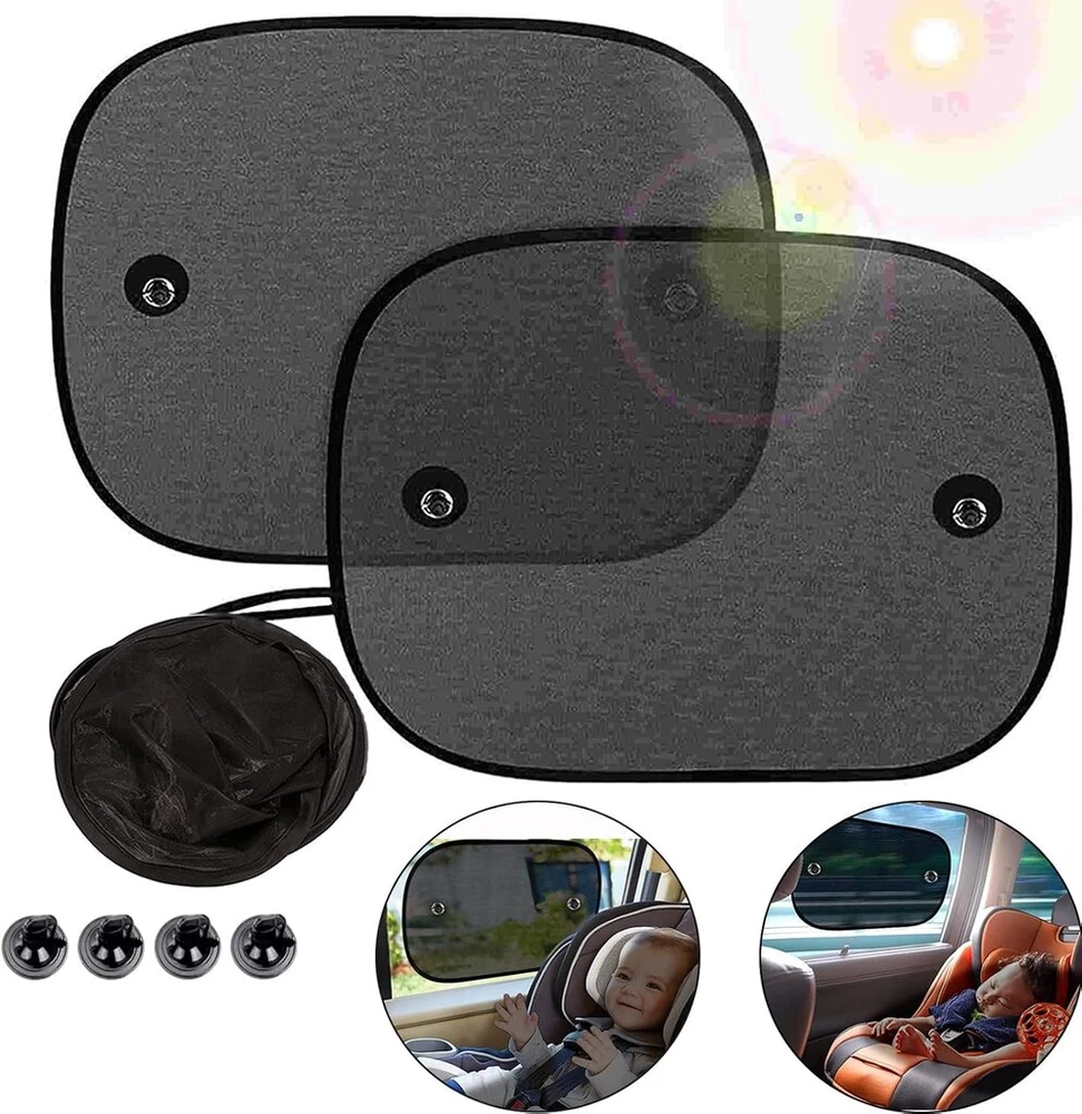 2 vnt. saulės apsaugos automobiliui kūdikiams, 46 x 36 cm saulės apsauga automobiliui kūdikiams su uv apsauga, automobilio apsauga nuo saulės vaikams, kūdikiams, naminiams gyvūnams, sertifikuota uv apsauga (46 x 36 cm)