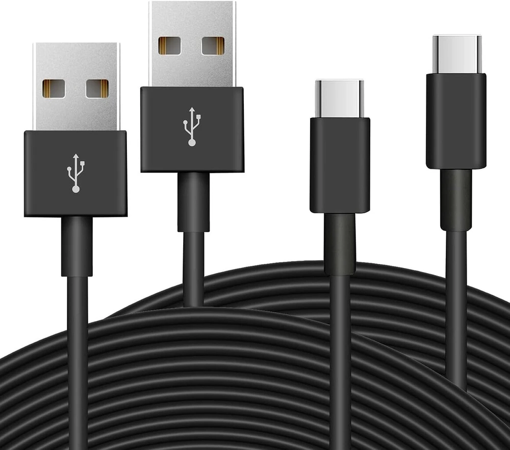 2 vnt. Usb C kabeliai 5m, Usb A į Usb-c įkrovimo ir duomenų sinchronizavimo laidas