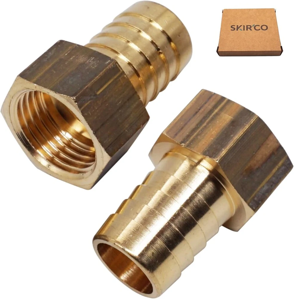 2 vnt. žalvarinis movos jungtis, 1/2" x 18 mm, žarnos jungtis