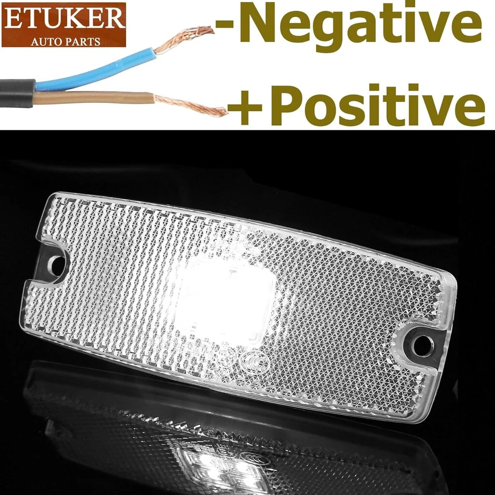 2 x Balti Led Posūkių Žibintai Priekiniai 10-30v Vandeniui Atsparūs