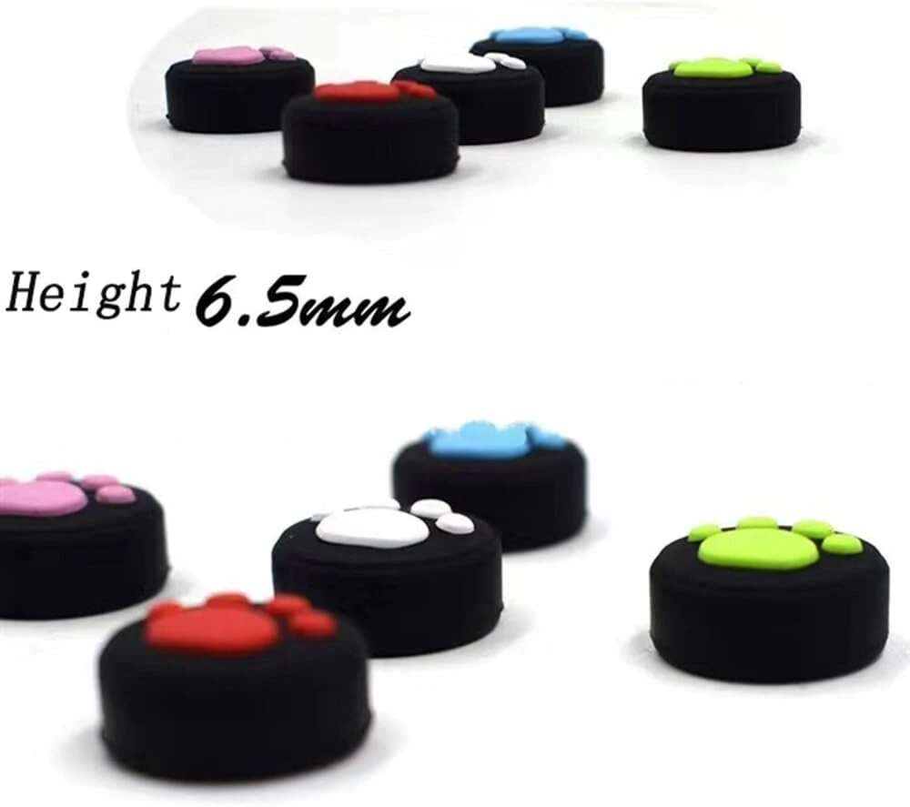 2 x rožinės silikoninės analoginės valdiklio svirties rankenėlės, skirtos Nintendo Switch Ns Controller Joy-con Thumbstick, mielos katės letenėlės