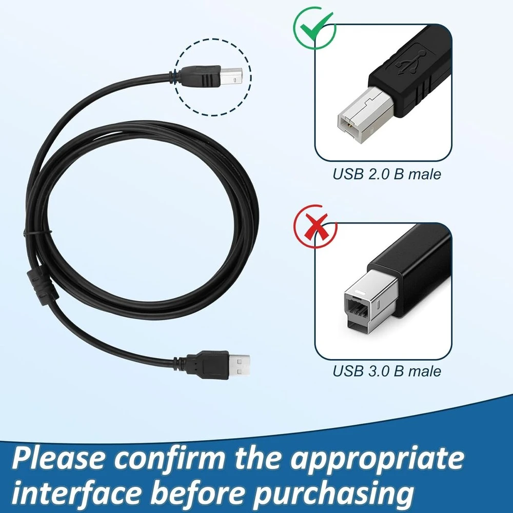 2 x usb spausdintuvo kabelis, 1.8 metro, usb 2.0 tipo b kabelis, didelės spartos usb 2.0 kabelis tipo a į tipo b spausdintuvams ir skaitytuvams, tvirta konstrukcija užtikrina patikimumą ir apsaugą nuo trukdžių