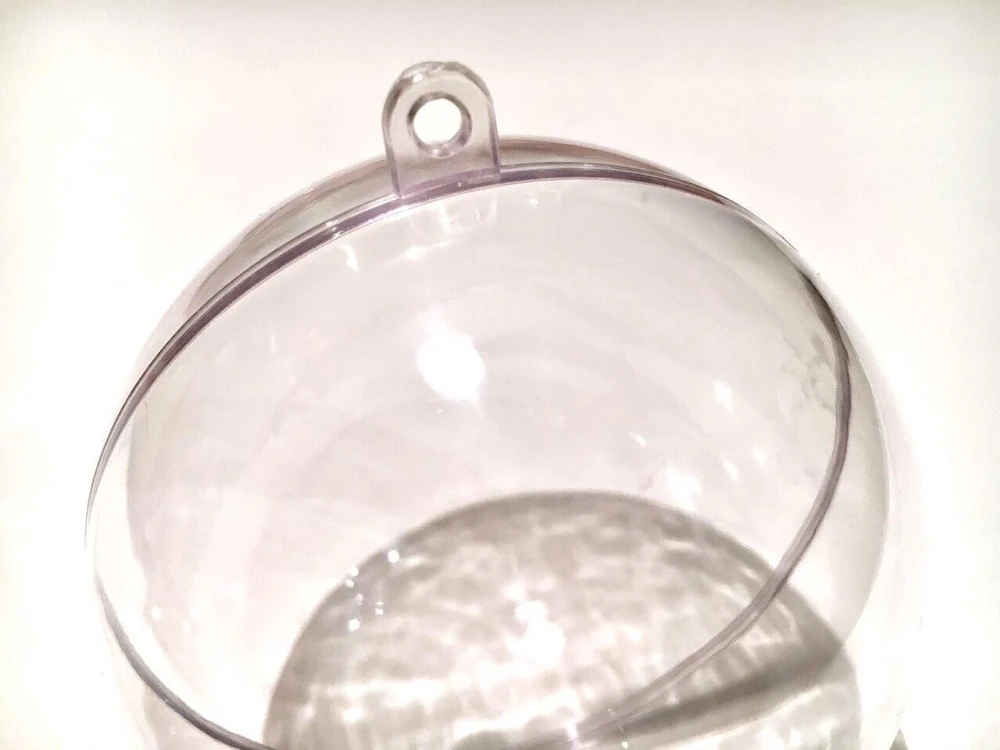 20 akrilinių burbulų rinkinys, 6 cm skersmens, skaidrūs dekoratyviniai burbulai, rankdarbių rinkinys, akrilinis kamuolys, kalėdinio medžio burbulas, atskiriamas, užpildomas Crystal King