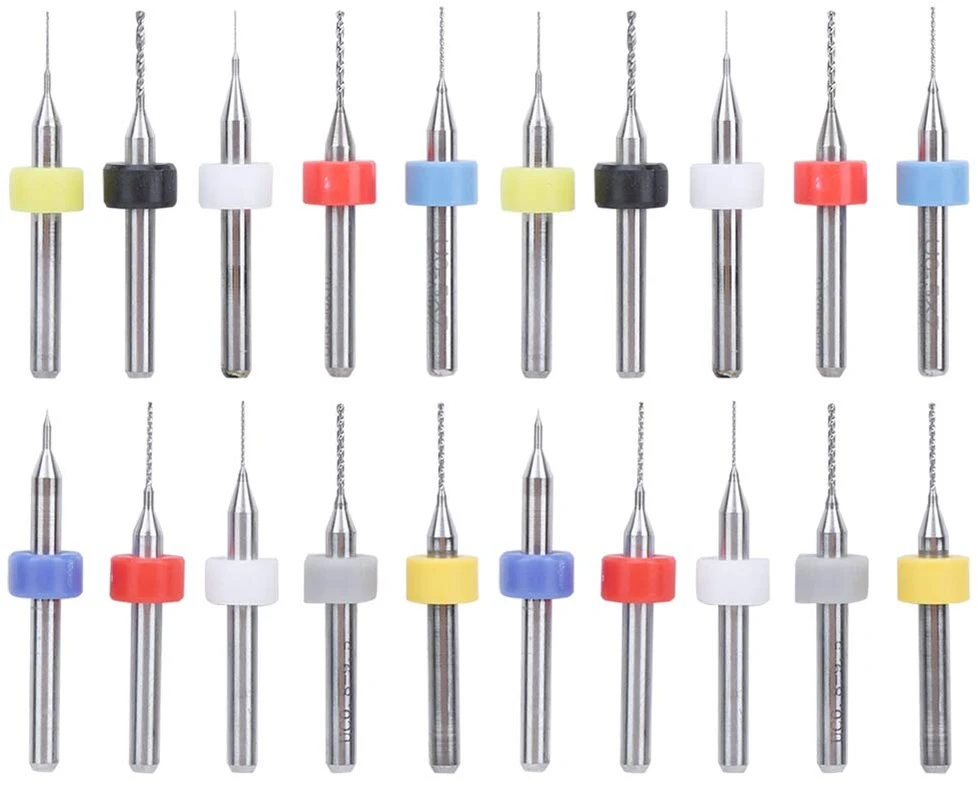 20 dalių rankinio gręžimo rinkinys Micro Drill Atz Alloy Circuit Board Mini Fixed Shank nuo 0,1 mm iki 1 mm, skirtas slėgio plokštės akmens juvelyrinių dirbinių Cnc graviravimui