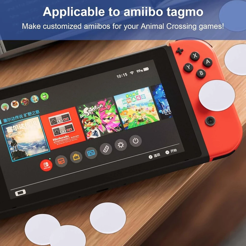 20 Nfc žymų rinkinys, Nfc lipdukai, Nfc žymos, Nfc žymų lipdukai, Ntag215 Nfc žymos, Nfc monetų kortelės, suderinamos su Tagmo ir Amiibo, perrašomos Nfc palaikantiems įrenginiams, 504 baitai