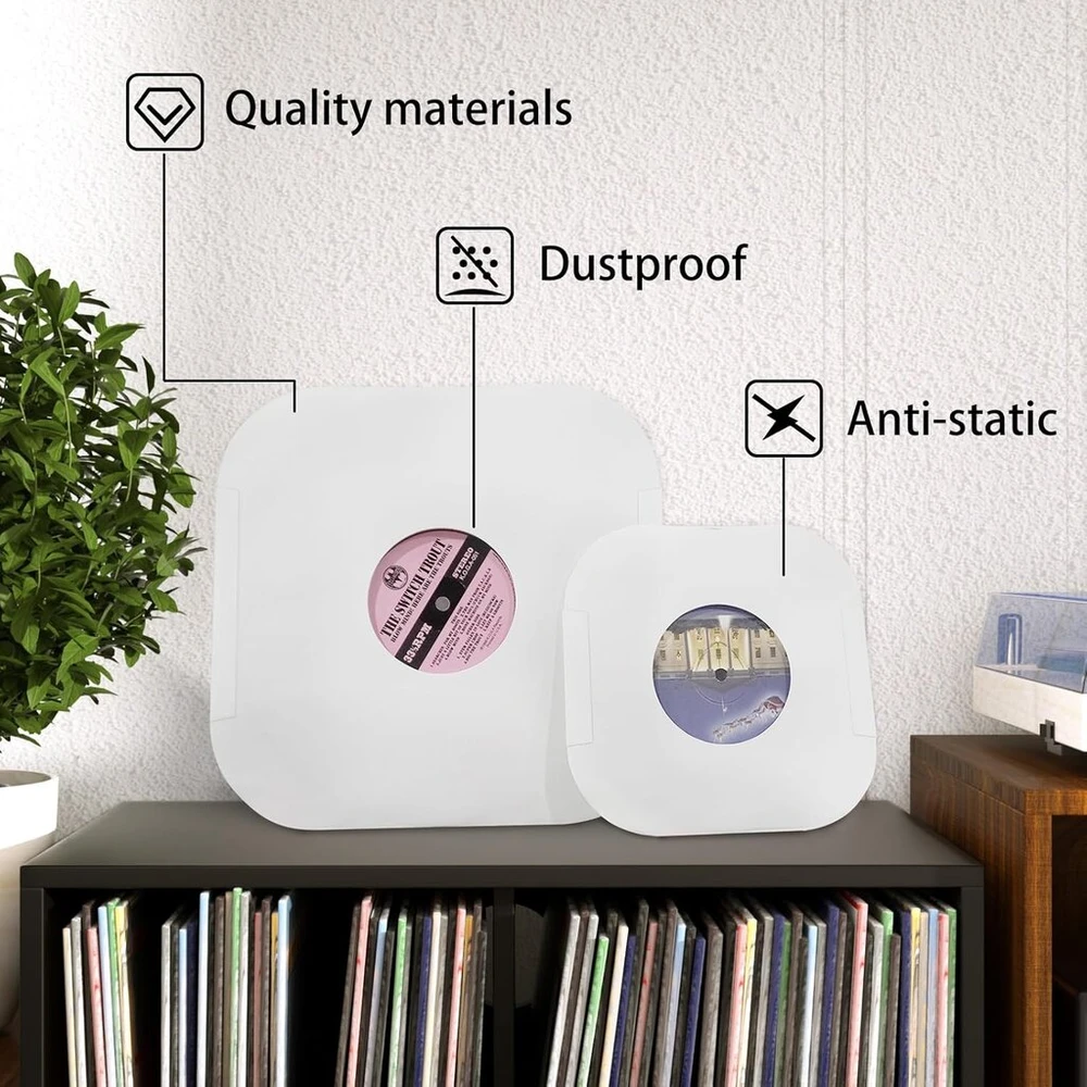 Vinilinė plokštelė 20 vienetų 12 colių vinilinių plokštelių vidinių įmautės iš tvirto balto kraft popieriaus su užapvalintais kampais, apsauginės antistatinės popierinės vinilinių plokštelių įmautės Lp albumams