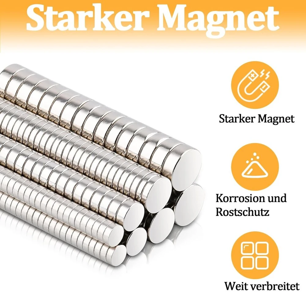 200 mažų apvalių neodimio magnetų rinkinys