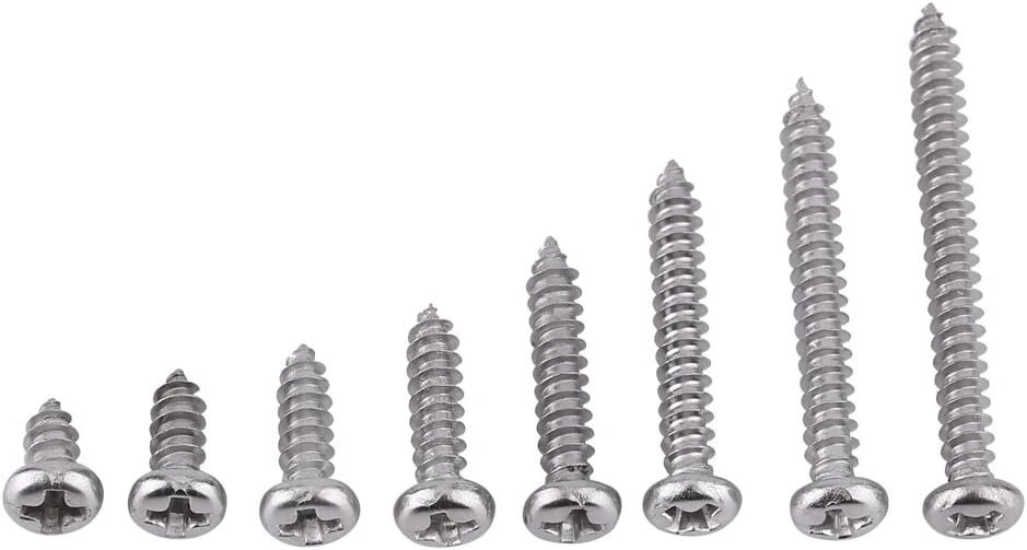 200 vnt. M3 304 nerūdijančio plieno Phillips galvutės sraigtai su įpjova M3x6mm/8mm/10mm/12mm/16mm/20mm/25mm/30mm