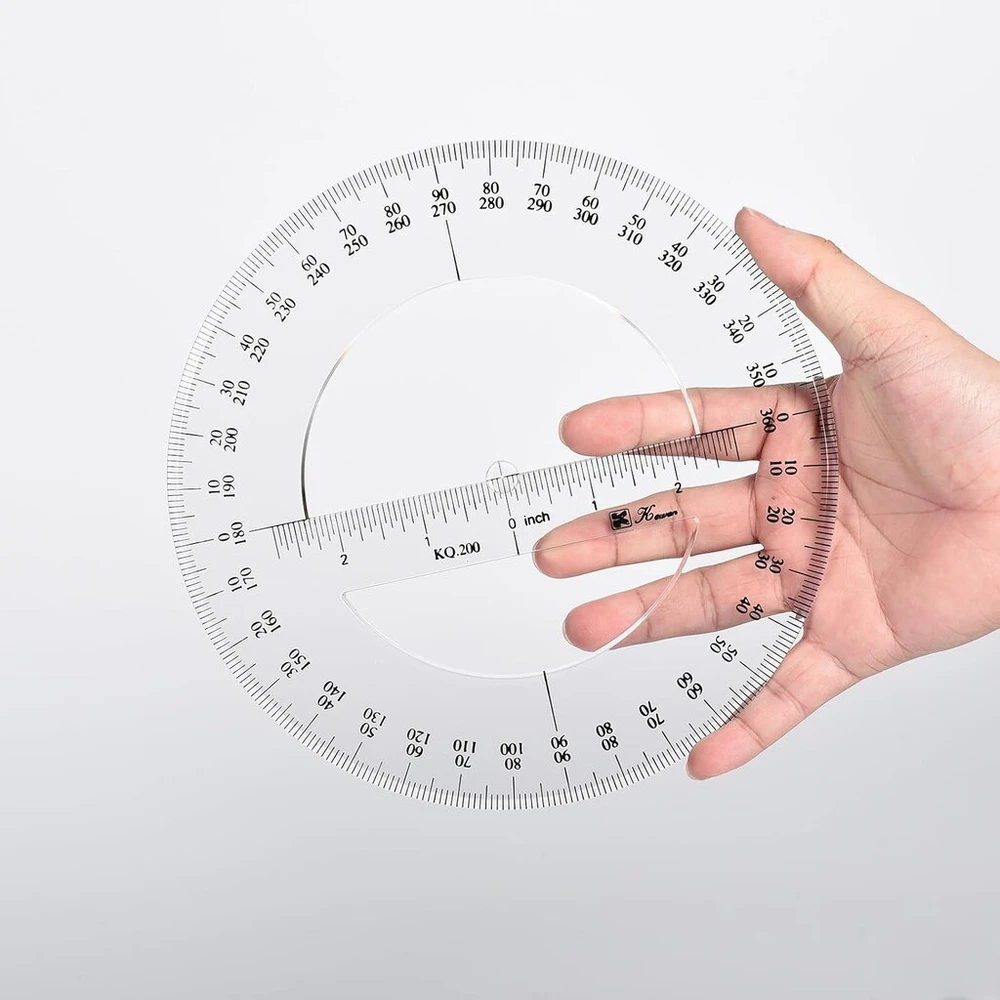 20cm Apvalus kampainis 360 laipsnių plastikinis matavimo įrankis