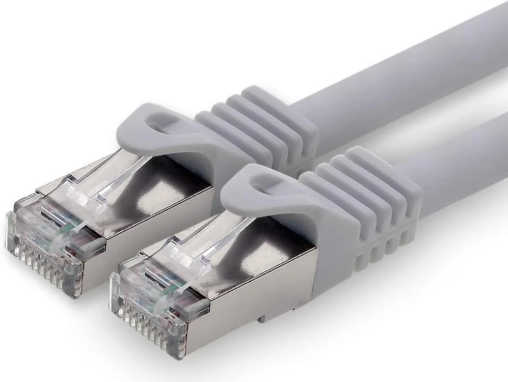 2.0m - pilka - Cat.7 - tinklo kabelis Patchcable Lancable Ethernet - 10gbase-t - 10000 Mbps Cat7 Sftp dvigubai ekranuotas Pimf 600mhz