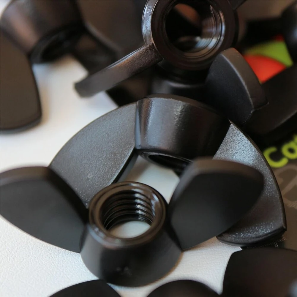 20x juodos akrilo m8 sparnuotosios veržlės plastikschrauben