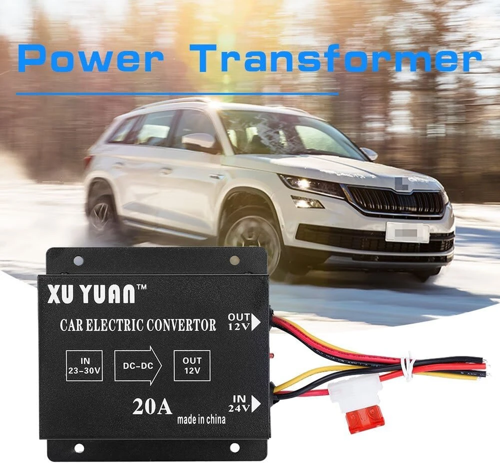 24 V į 12 V 15 A galios keitiklis 24 V į 12 V automobilių sunkvežimių Dc 24 V į 12 V galios keitiklis inverteris įtampos reduktorius žemyn transformatorius (24 V į 12 V/20 A/240 W)