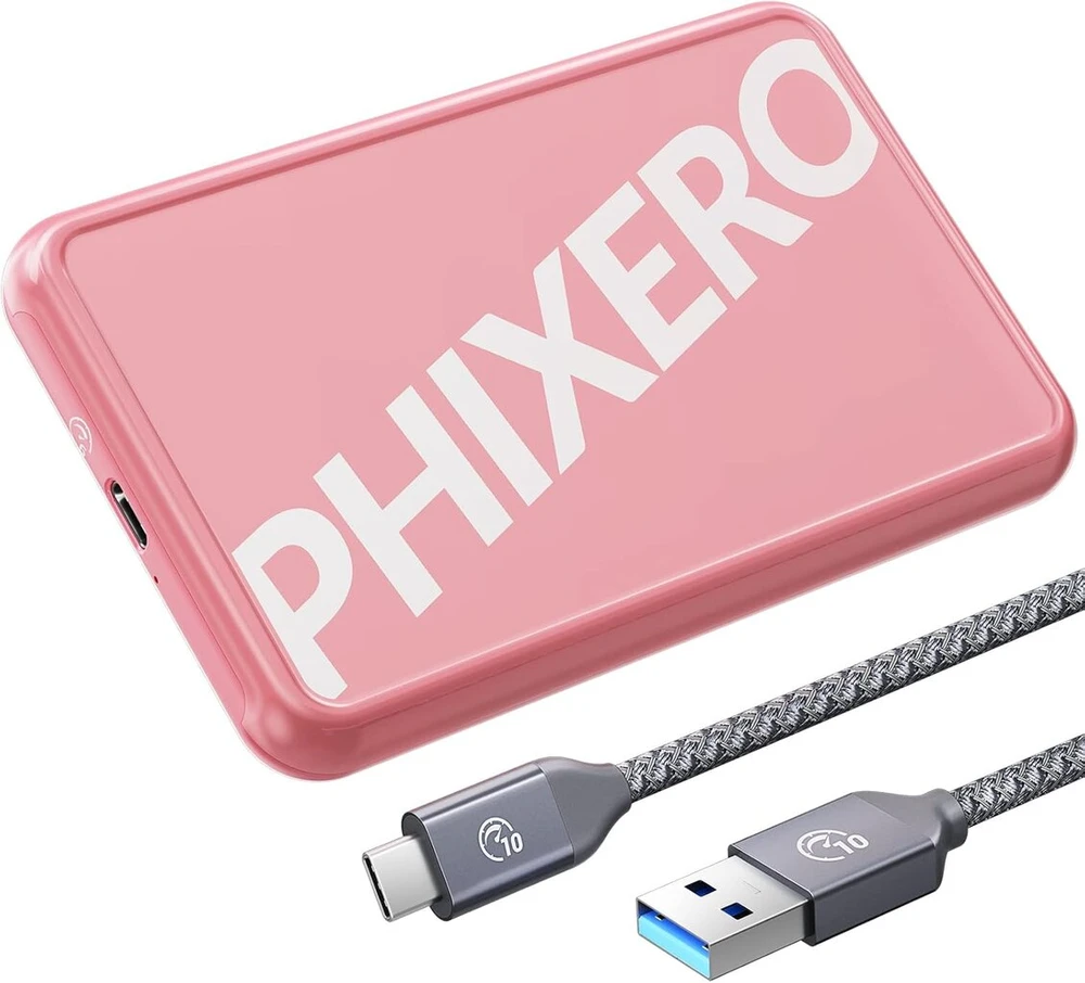 Kietasis diskas 2.5 colių standžiojo disko dėklas, Phixero 6 gbps usb c 3.1 gen 1 įrankių nereikalaujantis išorinis ssd dėklas, skirtas 2.5 colio sata ssd ir hdd, kurių aukštis 9.5 mm / 7 mm, palaikomas uasp, sata dėklas su usb c 3.1 laidu