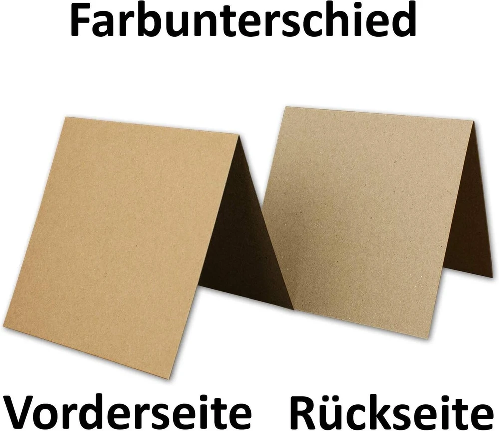 25 kraft popieriaus kortelių rinkiniai kvadratiniai 13,5 x 13,5 cm su vokais laiškams - perdirbtas vintažinis kortelių rinkinys - kvietimams
