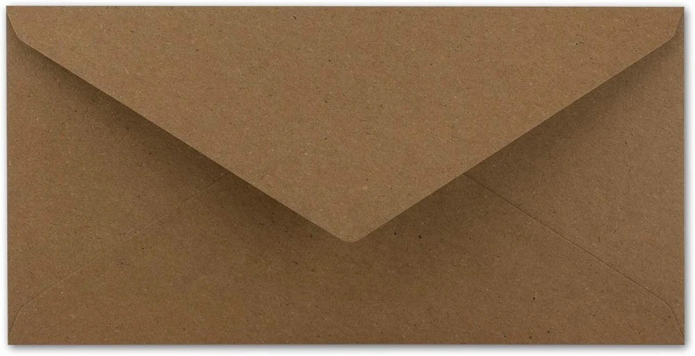 25 vokai din long kraft popierius rudos spalvos 22 x 11 cm 120 g/m² drėgnas lipnus pašto vokas be langelio idealiai tinka kalėdiniams atvirukams kvietimams iš jūsų glüxx-agent