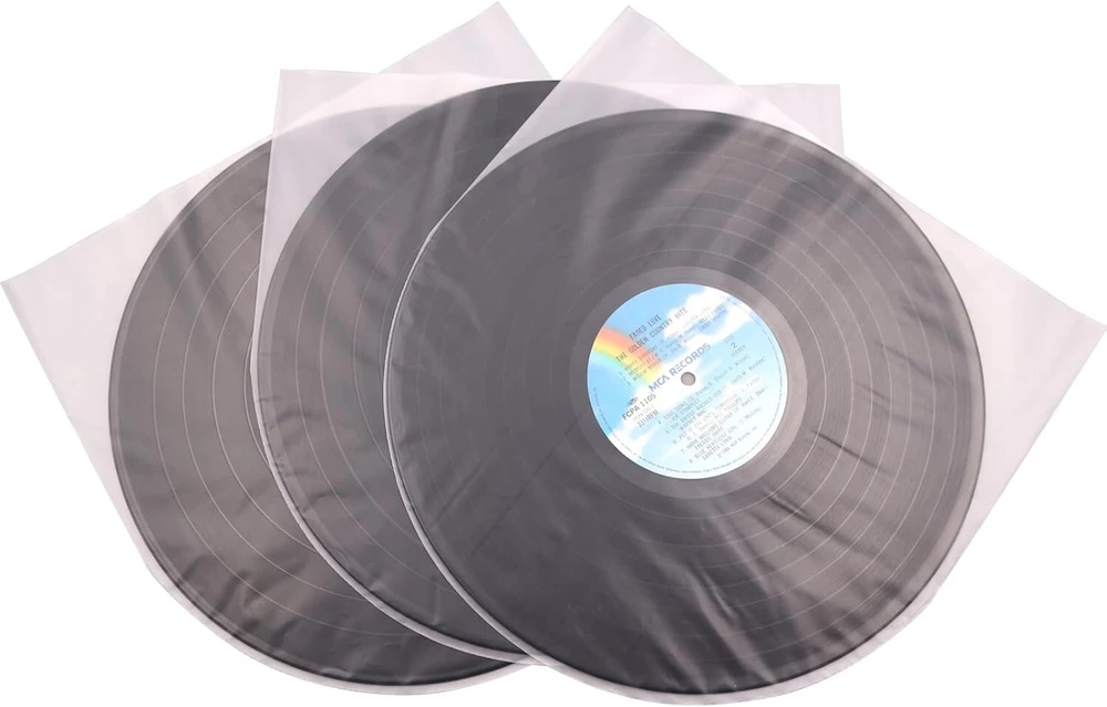 25 x 12" lp clear anti static vinilo vidinės įmautės, plastikinės apvalaus dugno įmautės