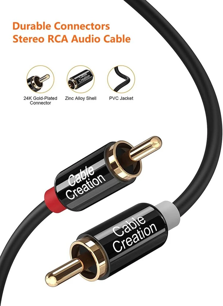 2rca Stereo Garso Kabelis, 3m, Paauksuoti Jungtys