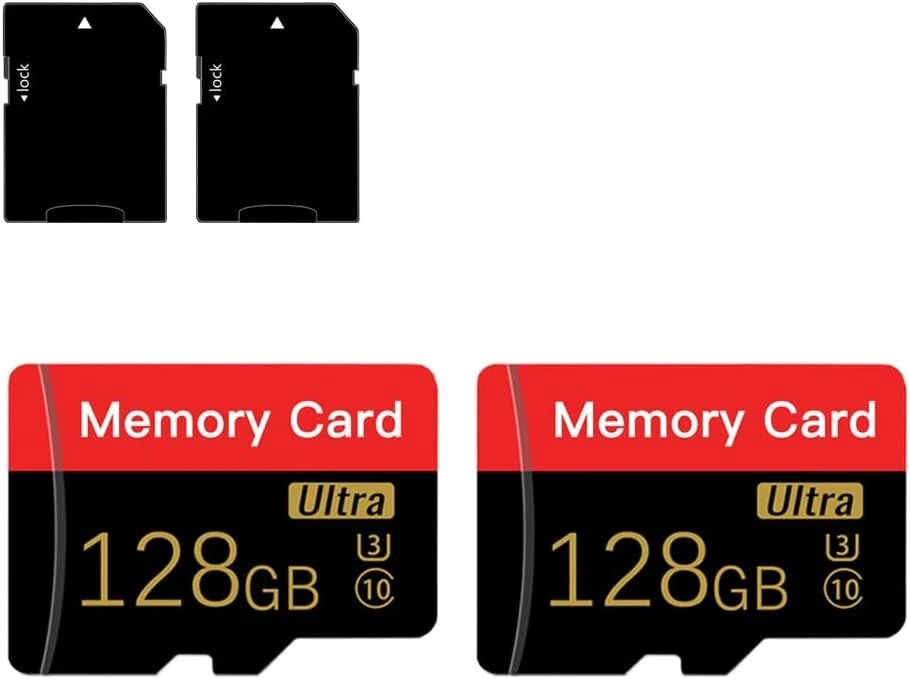 2x 128gb Micro Sd kortelės su adapteriu, C10/u3/uhs-i/a1
