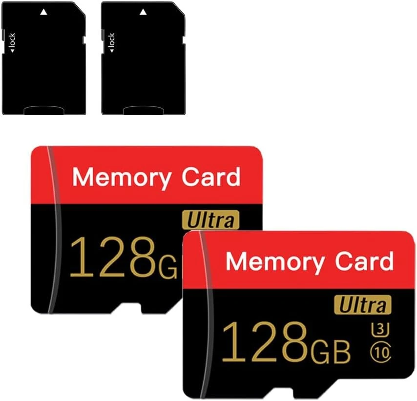 2x 128gb Micro Sd kortelės su adapteriu, C10/u3/uhs-i/a1