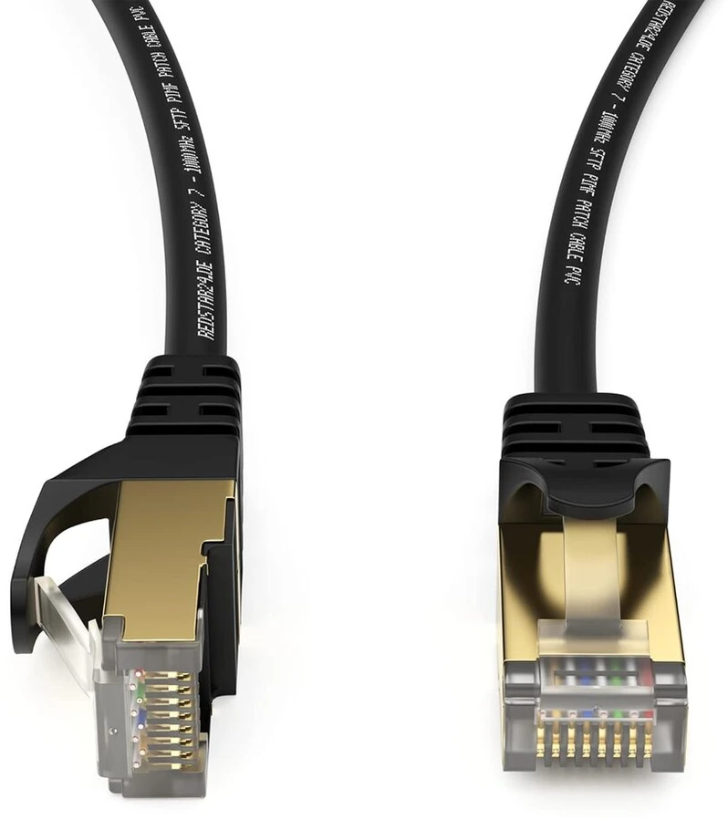 3 m Cat 7 tinklo kabelis Gigabit Ethernet Lan kabelis - 10 Gbit/s - Patch kabelis - lankstus Cat.7 Raw kabelis S Ftp ekranavimas su Rj 45 jungtimi paauksuotas - maršrutizatoriui, modemui, jungikliui, Ps4, Ps5, prieigai