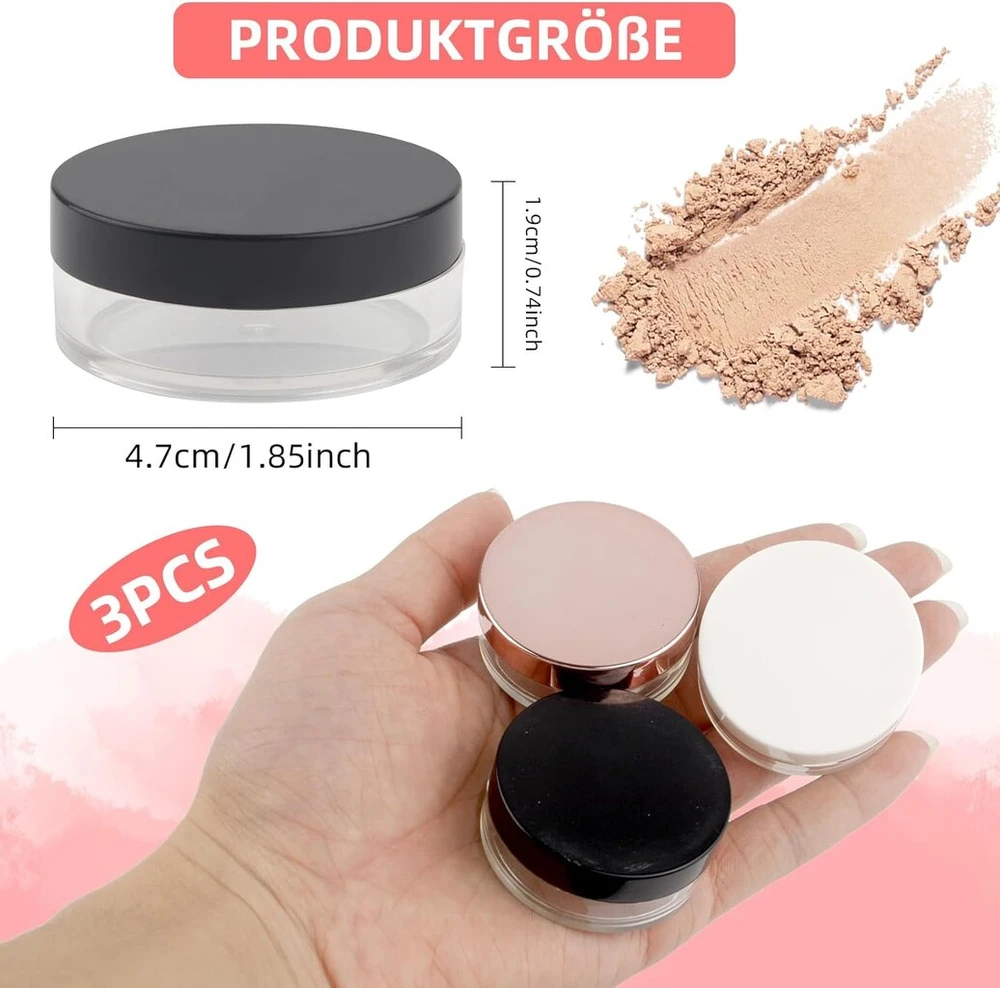 3 vnt. 10 ml mažų tepalo indelių rinkinys, kremo indeliai su dangteliu, plastikiniai, daugkartinio naudojimo kremo indelis, nepralaidus kosmetikos indelis, kremui, kosmetikai, kelionėms (baltas, juodas, rožinis)
