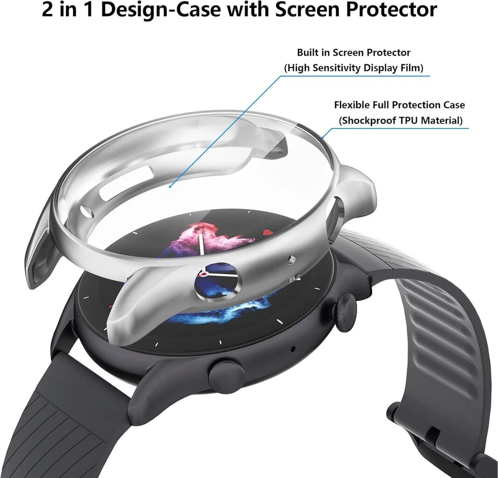3 vnt. dėklų rinkinys išmaniajam laikrodžiui Amazfit Gtr 3 / Gtr 3 Pro
