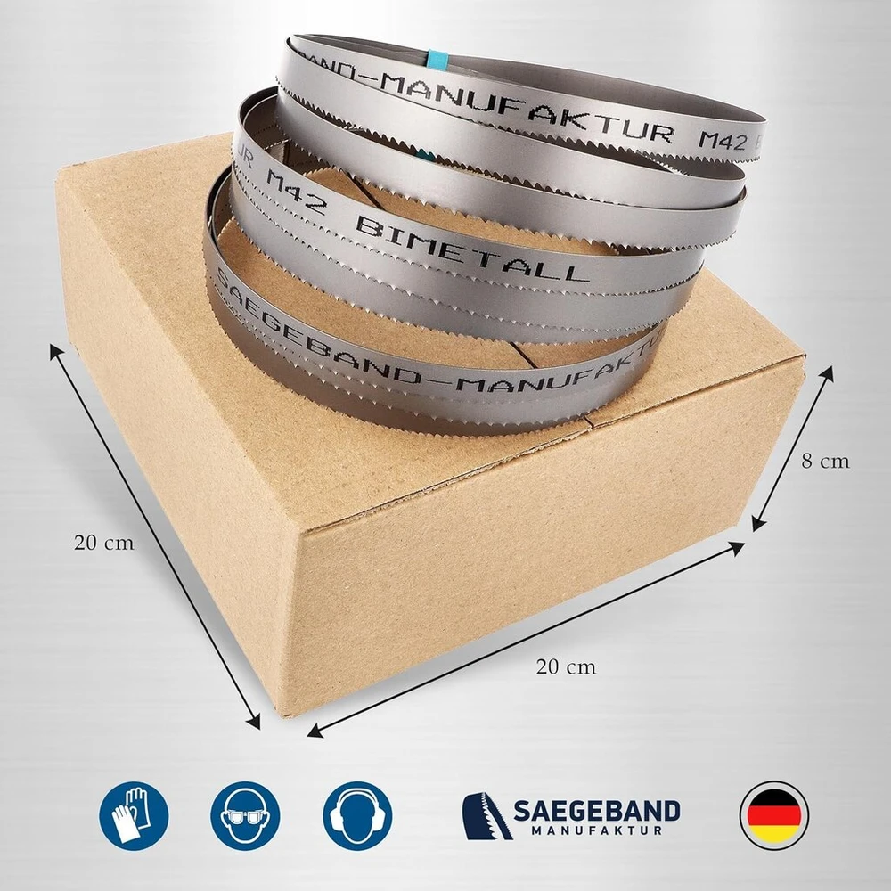 3 vnt. „premium M42 Hss“ bimetalinių pjūklų juostų rinkinys, 1140 x 13 x 0,65 mm, 14/18 Tpz, juostinio pjūklo geležtė, pjūklo geležtė metalui, plienui, aliuminiui, spalvotiesiems metalams, lengvųjų metalų lydiniams