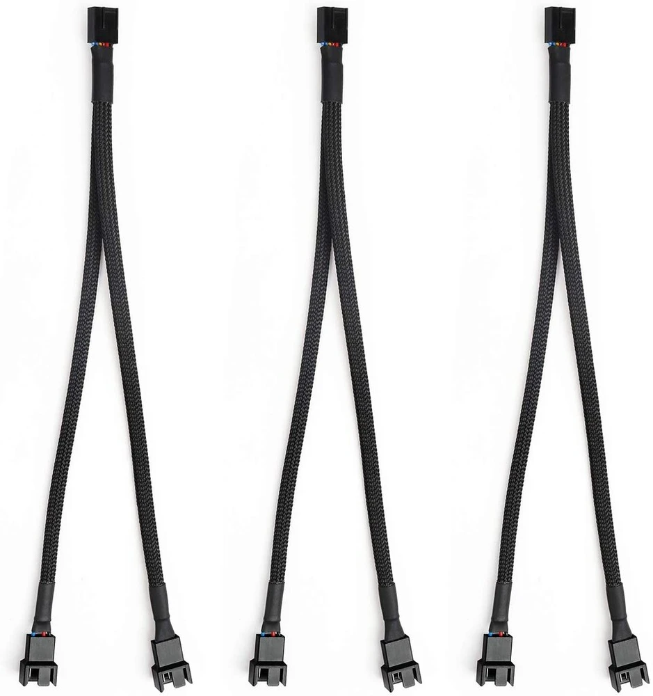 3 vnt. Pwm ventiliatoriaus skirstytuvo laidas (3/4 pin) 1 į 2