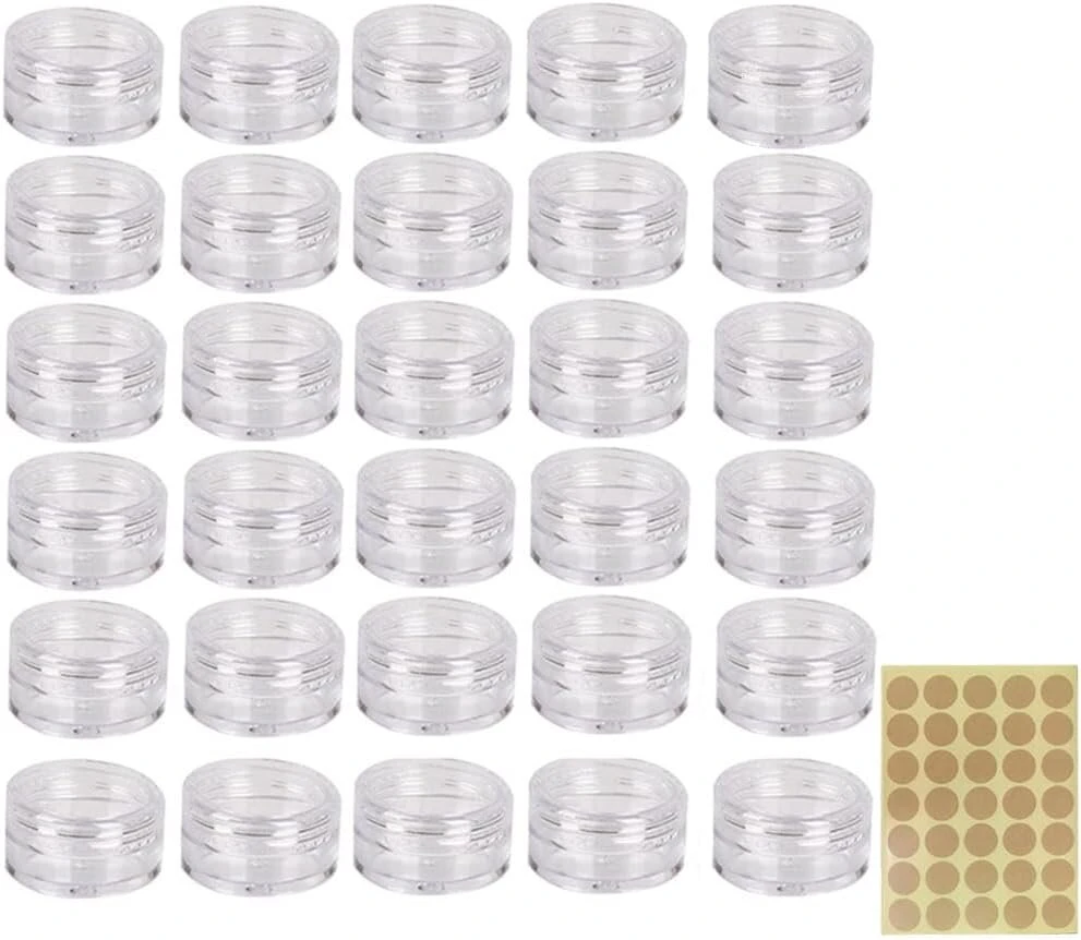 30 vnt. 5 ml kosmetikos indeliai su dangteliu