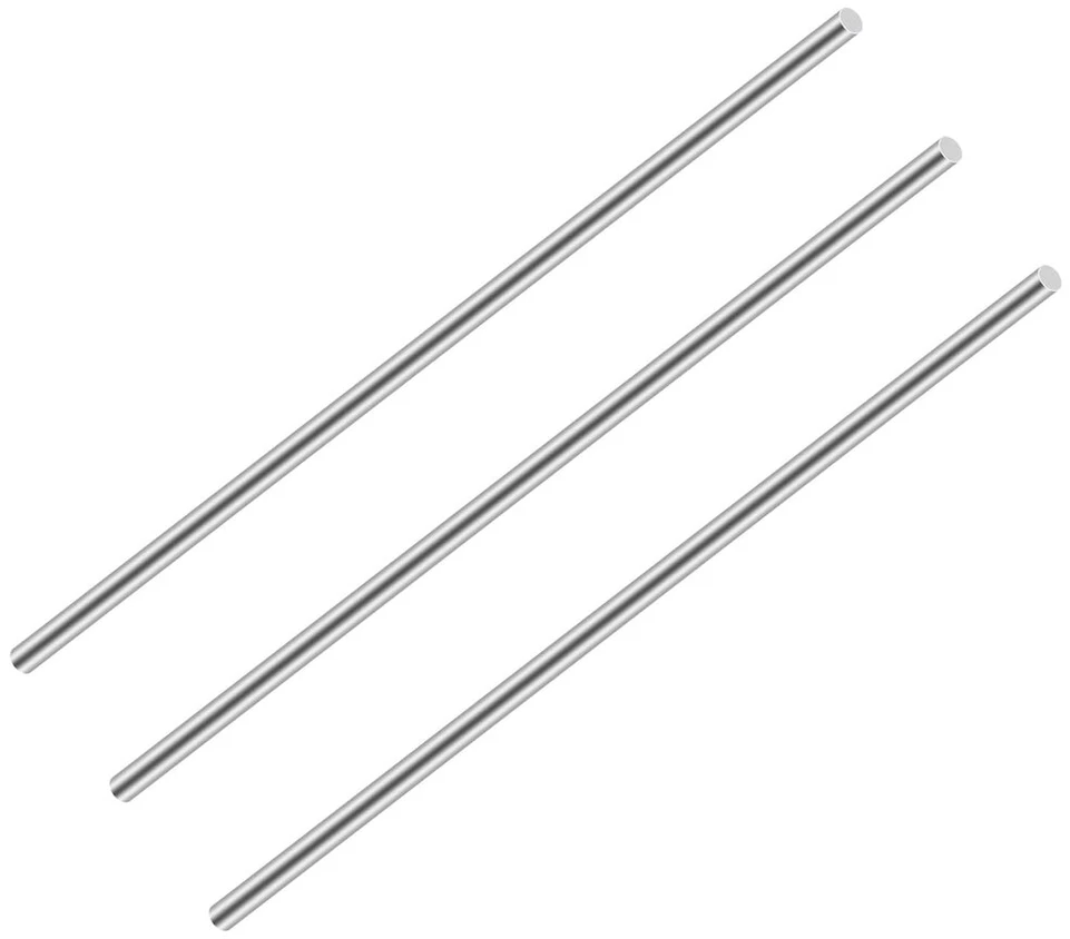 304 nerūdijančio plieno strypai, 150 mm ilgio, 2 mm skersmens, vientisas nerūdijančio plieno veleno tekinimo staklių strypas sodo dekoravimui, pramoninėms mašinoms, "pasidaryk pats" amatams (3 vnt.)