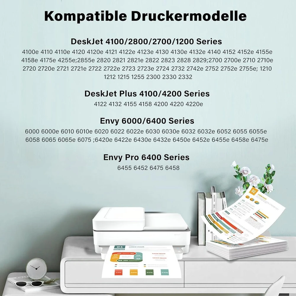 305 Xl Spausdintuvo kasetė, skirta hp 305 spausdintuvo kasetėms, suderinama su hp 305 spausdintuvo kasetėmis, skirtomis deskjet 2720e 2700 4120e 2820e envy 6000 6020e (1 juoda, 1 spalvota)