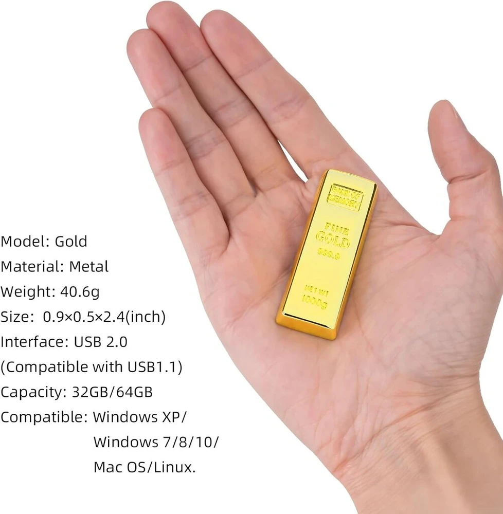 32 Gb Usb atmintinė "aukso strypas"