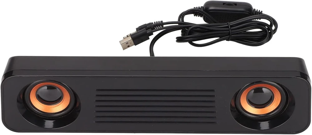 Kompiuterio kolonėlės 3,5 mm kompiuterio garsiakalbis, laidinė soundbar, 360° stereo stalinė žemų dažnių garsiakalbio soundbar, laidinis usb ilgas garsiakalbis /planšetėms/staliniams kompiuteriams/nešiojamiesiems kompiuteriams/pc