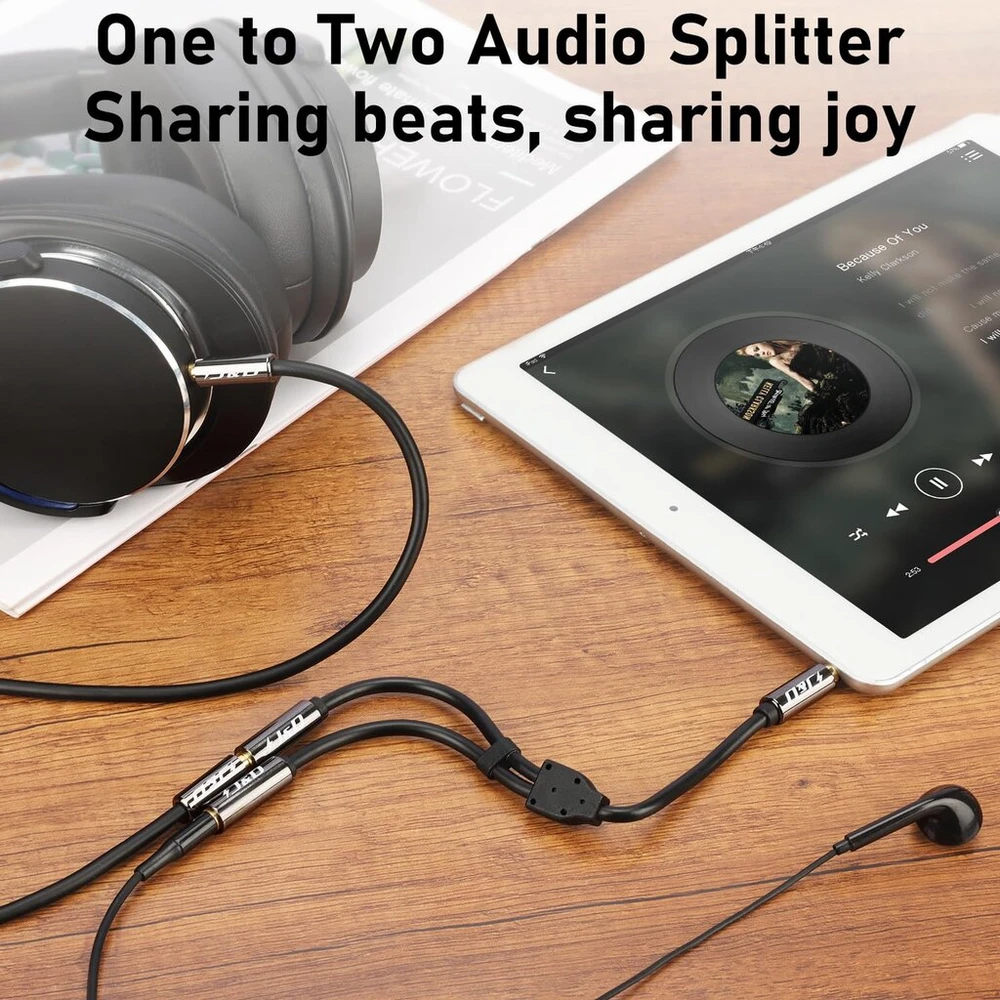 3.5 mm Y-splitter Audio Kabelis, 0.2m