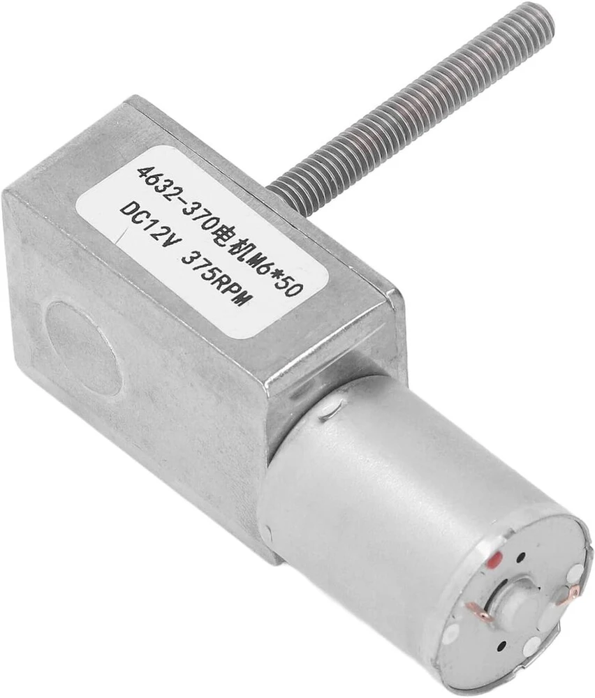 375 Rpm Worm Dc reduktorius su puikia žalvarine rite, greičio mažinimo variklis Dc12v M6 x 50 mm sriegio turbo sliekinis reduktorius turbininis sliekinis reduktorius