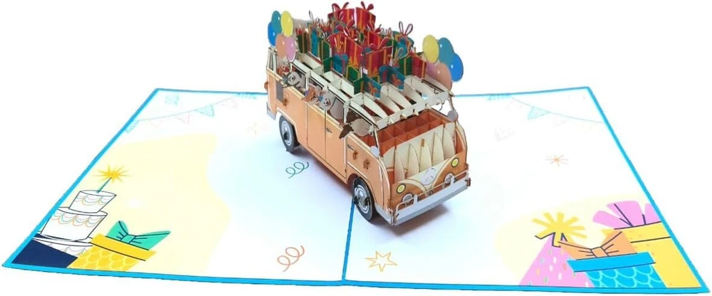 3d Atvirukas Gimtadieniui: "linksmas Autobusas su Šunimis"