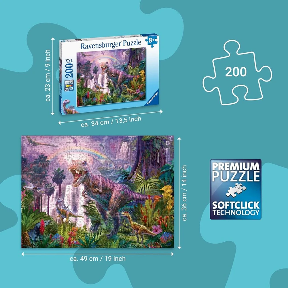 3D Puzzle Ravensburger 200 detalių Xxl dėlionė "dinozaurų pasaulis" vaikams nuo 8 m.