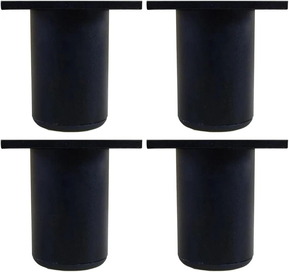 Fotelis 4 baldų kojų rinkinys, reguliuojamos metalinės sofos kojos, kavos staliuko kojos, kėdžių kojos, spintelių kojos, aliumininės, 6 cm, juodos