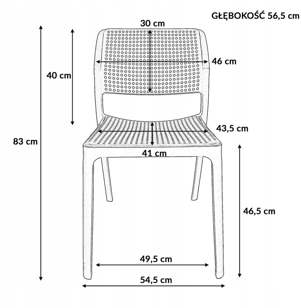 4 dalių moderni, tvirta ir patogi sodo kėdė balkonui Kontrast Kp102 4x antracito spalvos