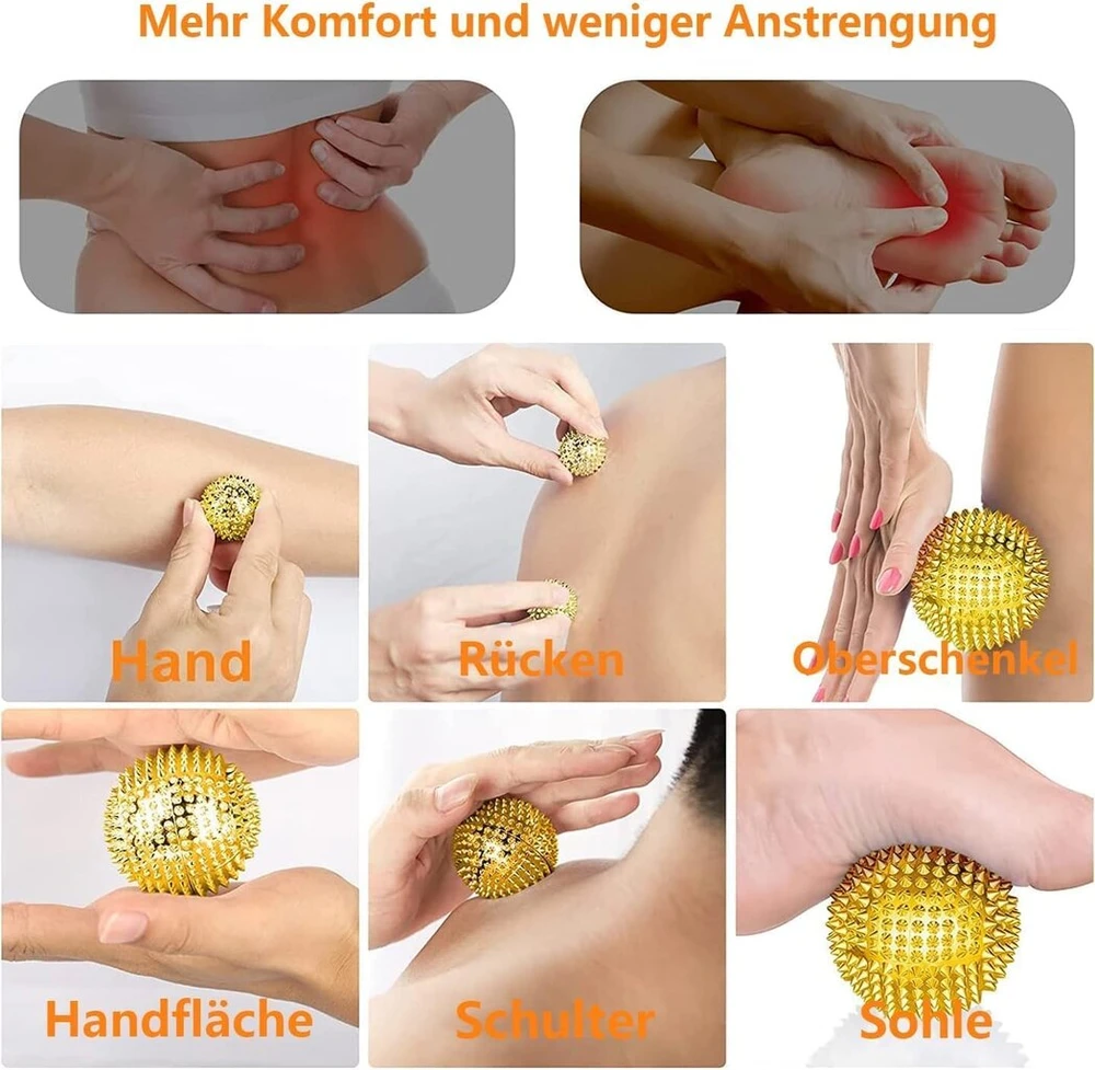 4 ežiuko kamuoliukai kieti + 10 akupresūrinių žiedų - skills borderline rinkinys su skill ball metal skill ring - akupresūrinis kamuoliukas ežiuko kamuoliukai maži 3 cm akupresūrinis žiedas skills rinkinys stresui suaugusiųjų masažas