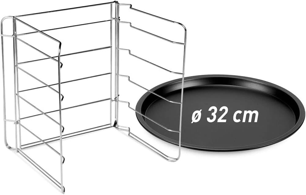 4 plieninės picų formos, 32 cm, juodos, su nelimpančia danga