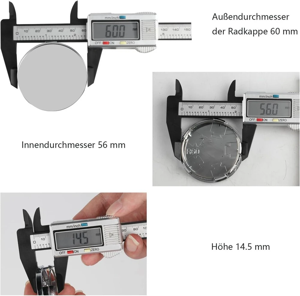 4 ratų stebulių gaubtelių rinkinys ratlankiams, stebulės gaubtelio id 56 mm od 60 mm, rato stebulės gaubtelis, automobilio stebulės dangtelis, universalūs abs stebulių gaubteliai automobilių priedams, rato stebulės dangtelis, sidabrinis