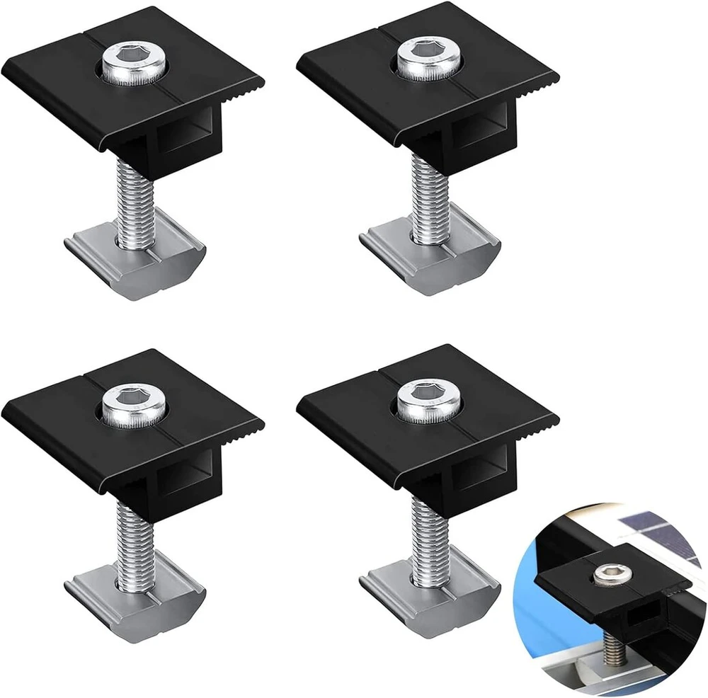 4 vnt. Aliuminio Saulės Panelės Tvirtinimo Detalės 30 mm