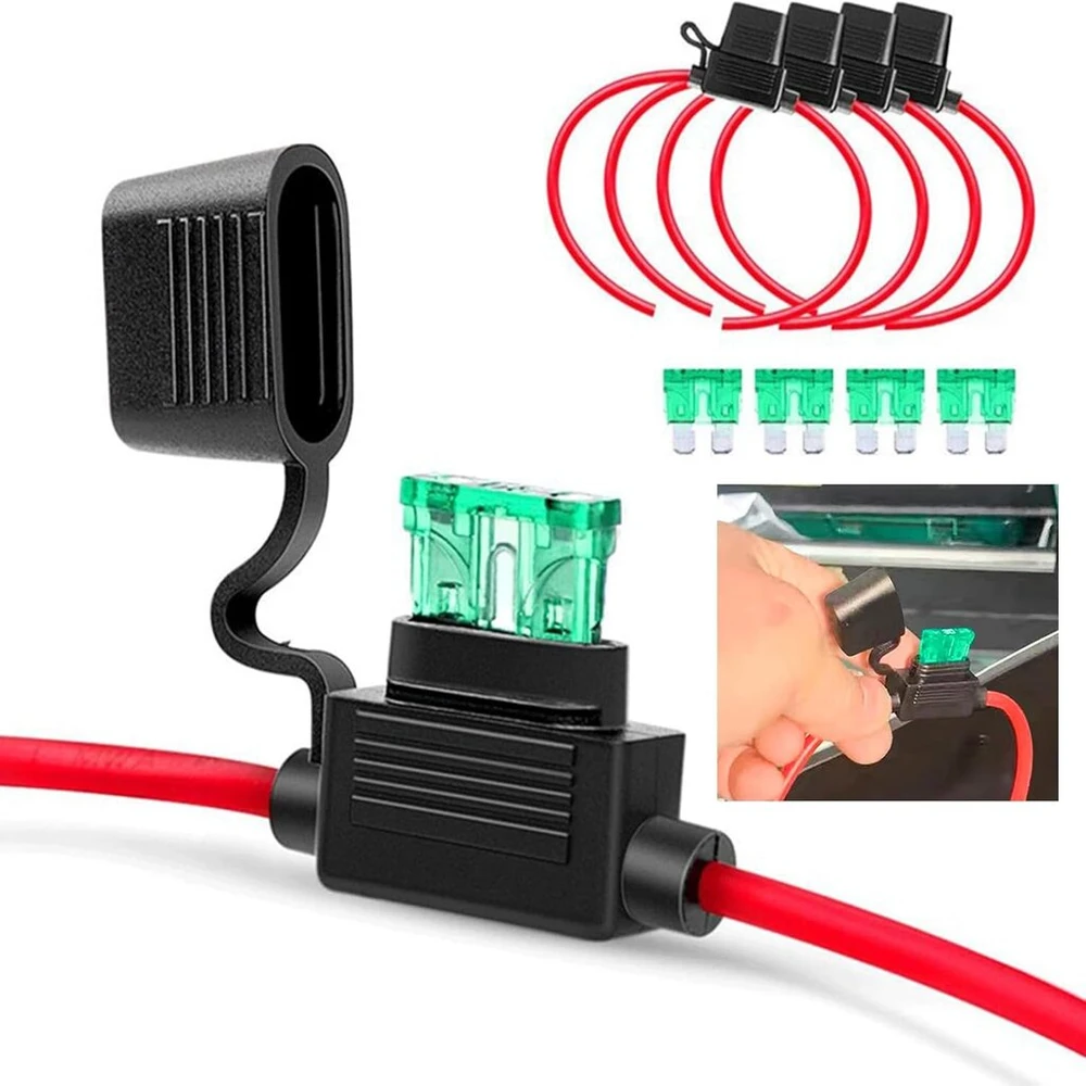 4 x 12awg 30a Vario Laikiklis Saugikliui Vandeniui Atsparus