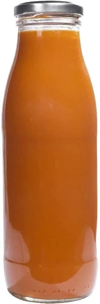 4 x 500ml stikliniai buteliai su 8 dangteliais ir etiketėmis