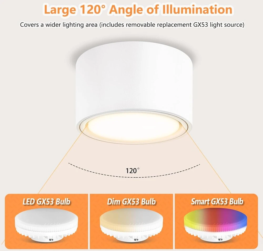 Lubinis šviestuvas 4 x Led Lubiniai Šviestuvai Balti 95x55mm, 6w, 680lm, 3000k