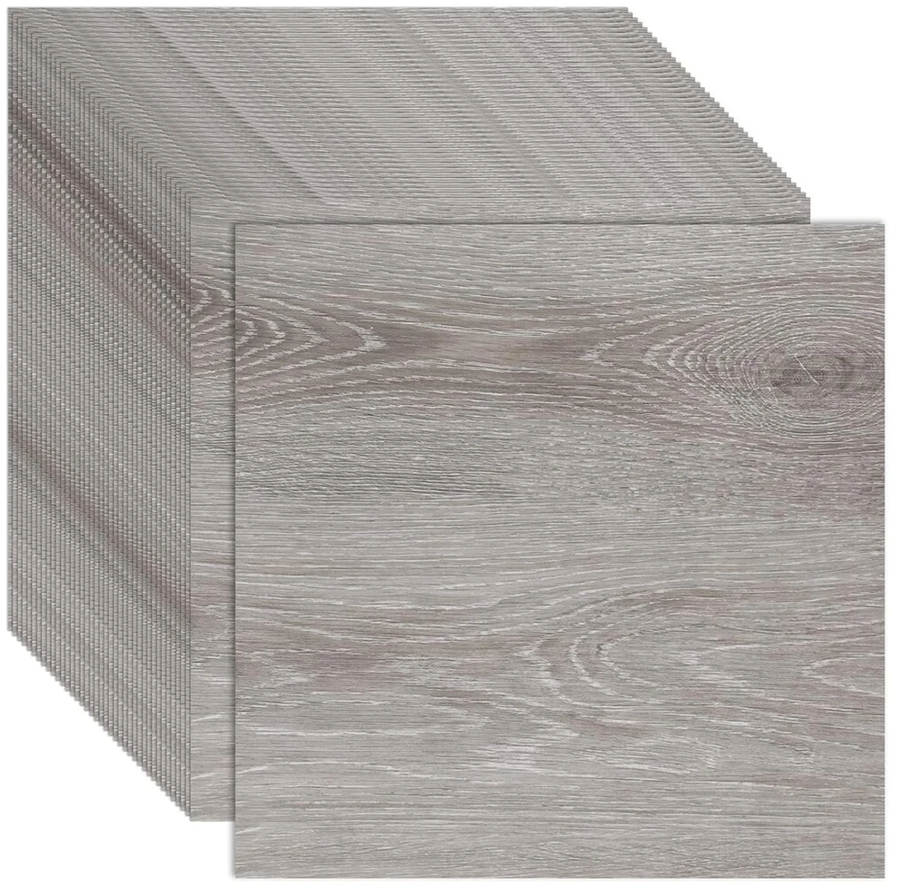 40 vnt. lipnių Pvc grindų plytelių, 30x30 cm, 3.6 m², pilkos